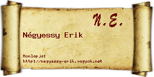 Négyessy Erik névjegykártya